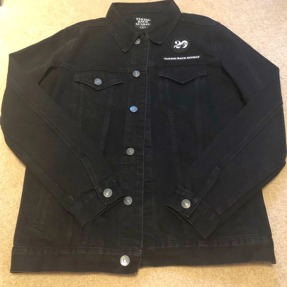 Taking Back Sunday Black Denim Jacket Brand New - Picture 1 of 9